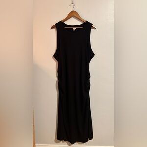 A New Day - Sleeveless Ribbed Maxi Dress with Ruched Sides